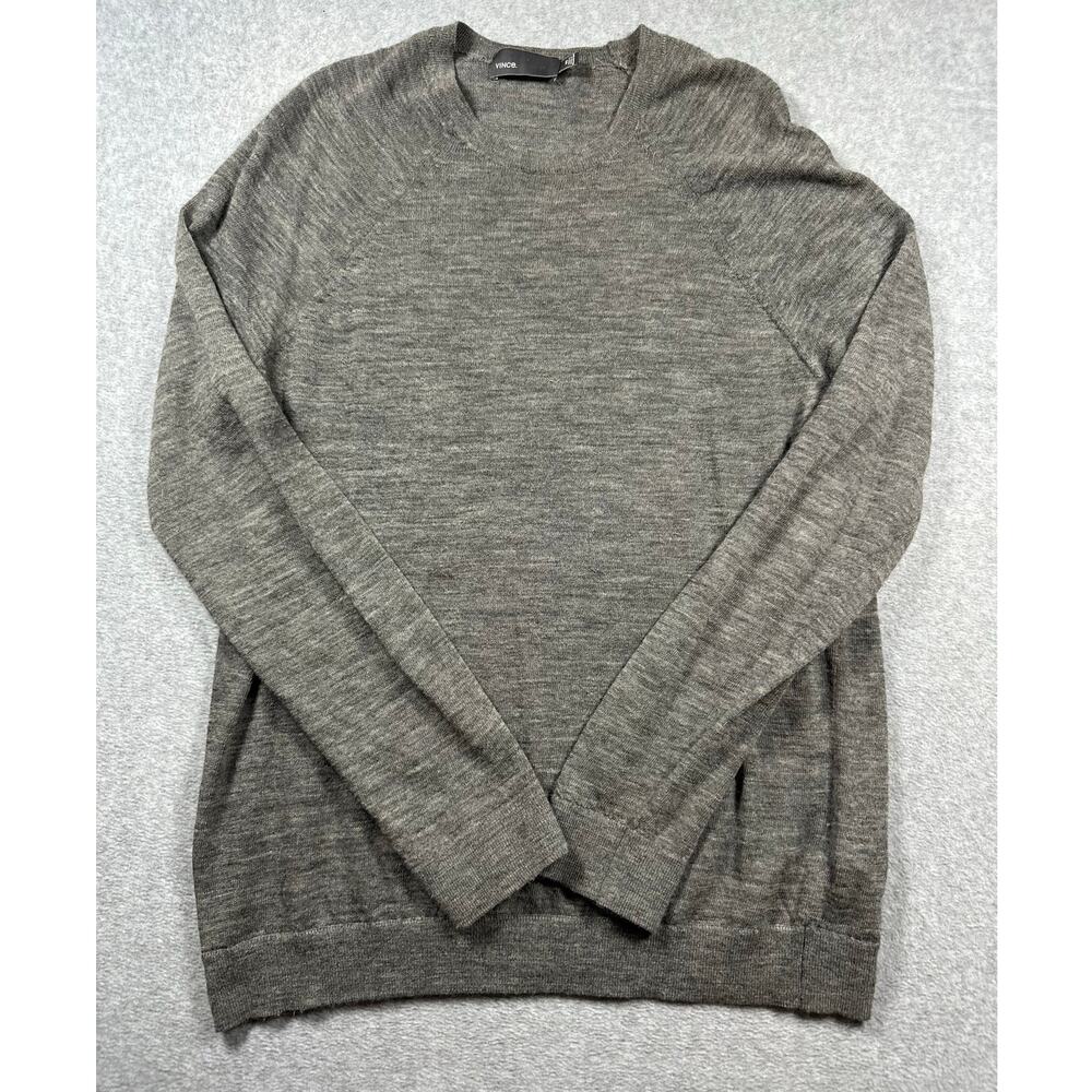 Vince Pullover Sweater Men's Medium Heather Grey Crewneck Reglan Long Sleeves